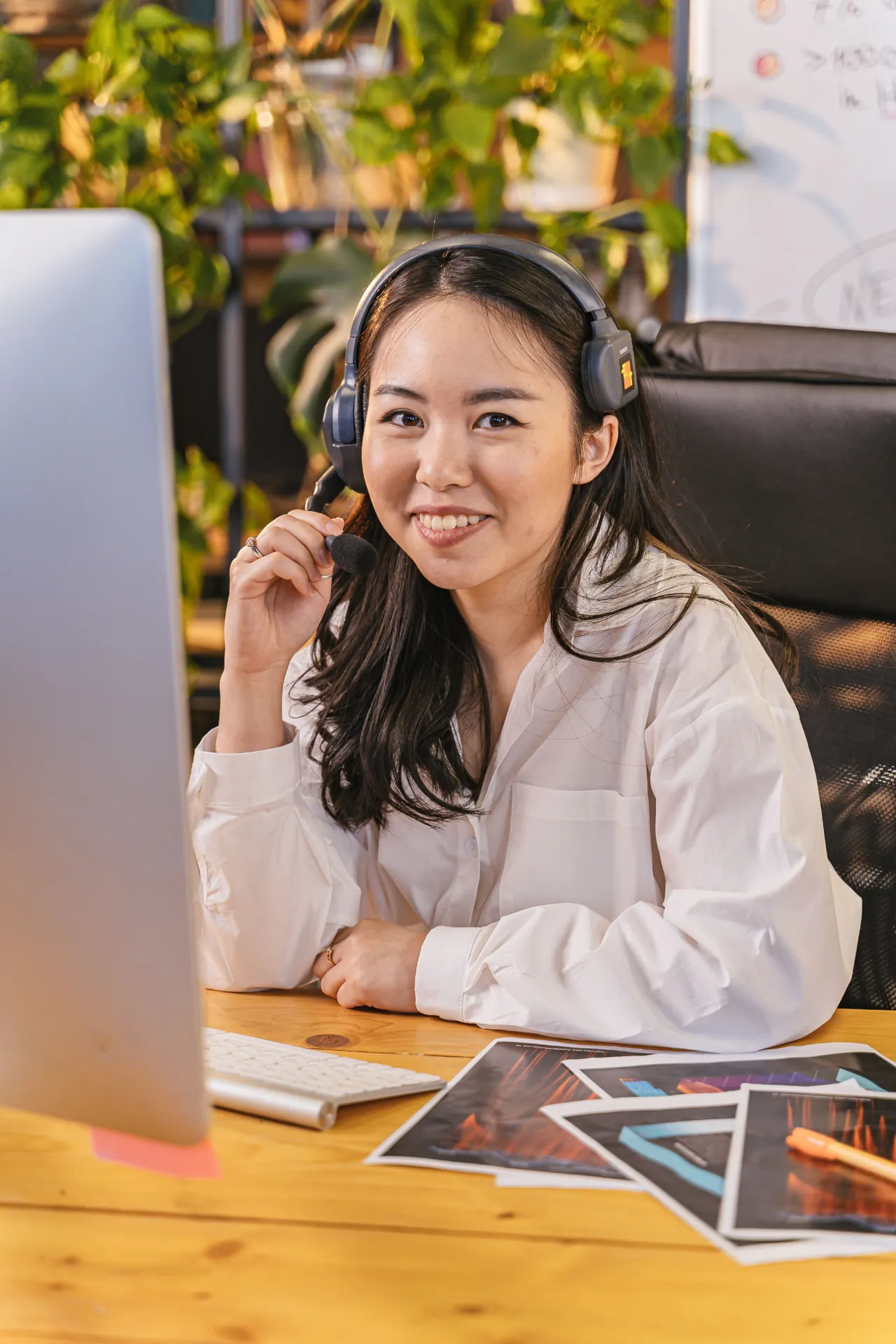 Filipino customer support agent working remotely